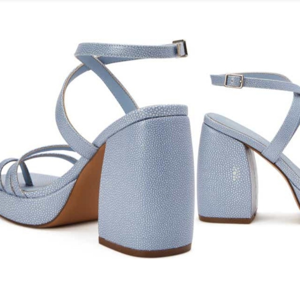 Katy Perry Collections Blue and Brown Heels with Block Heel